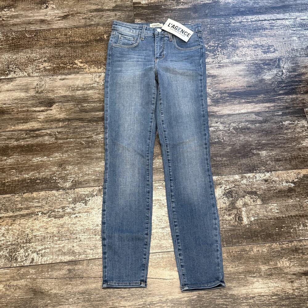 L'Agence Jeans Womens 23 Blue Margot High Rise Skinny Stretch Denim USA NWT - Picture 13 of 14